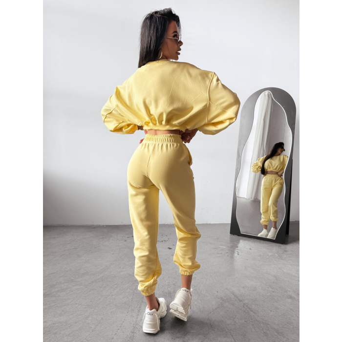KOMPLET DRES BAWEŁNIANY DAMSKI OLAVOGA TIPSY YELLOW