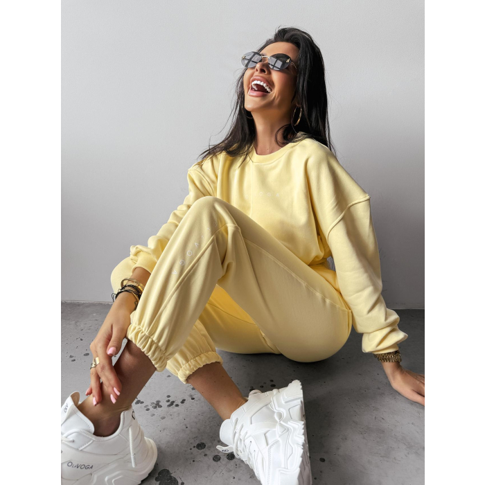 KOMPLET DRES BAWEŁNIANY DAMSKI OLAVOGA TIPSY YELLOW