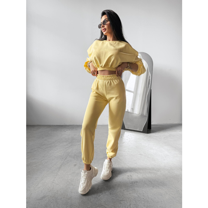 KOMPLET DRES BAWEŁNIANY DAMSKI OLAVOGA TIPSY YELLOW