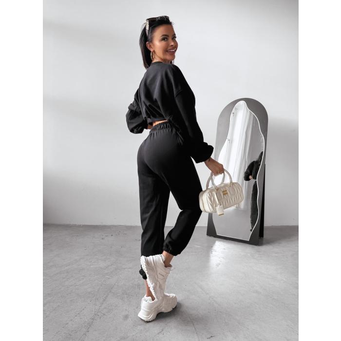 KOMPLET DRES BAWEŁNIANY DAMSKI OLAVOGA TIPSY BLACK