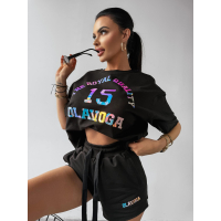 KOMPLET DRES BAWEŁNIANY DAMSKI Z KRÓTKIMI SPODENKAMI HOLO OLAVOGA STH BLACK