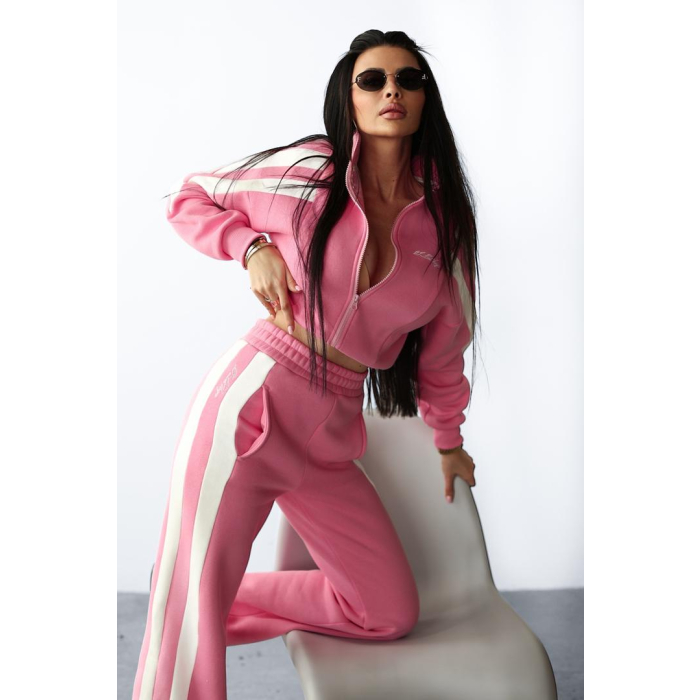 KOMPLET DRES DAMSKI BAWEŁNIANY HAFT OLAVOGA DABI PINK