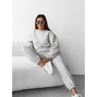 KOMPLET DRES DAMSKI BAWEŁNIANY HAFT OLAVOGA SCRITTO GRAY