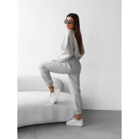 KOMPLET DRES DAMSKI BAWEŁNIANY HAFT OLAVOGA SCRITTO GRAY