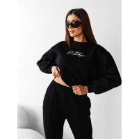 KOMPLET DRES DAMSKI BAWEŁNIANY HAFT OLAVOGA SCRITTO BLACK