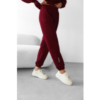 KOMPLET DRES DAMSKI BAWEŁNIANY HAFT OLAVOGA SCRITTO BORDO