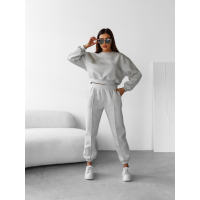 KOMPLET DRES DAMSKI BAWEŁNIANY HAFT OLAVOGA SCRITTO GRAY