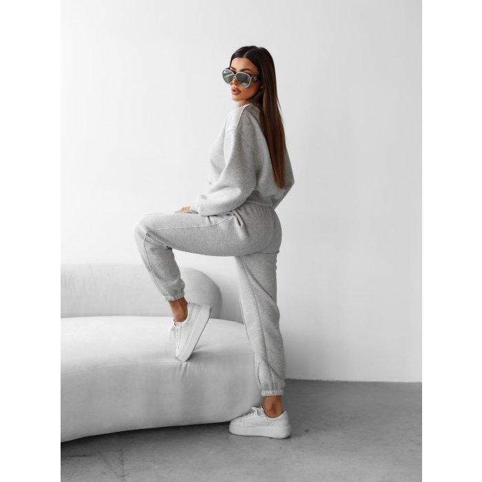 KOMPLET DRES DAMSKI BAWEŁNIANY HAFT OLAVOGA SCRITTO GRAY