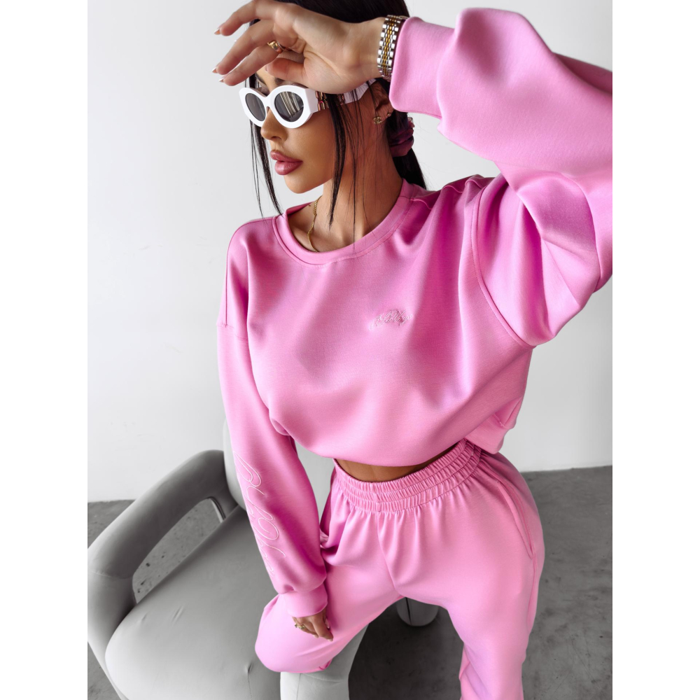 KOMPLET DRES DAMSKI HAFT OLAVOGA BRANCH PINK