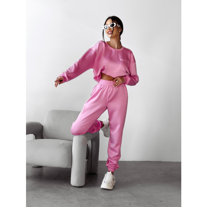 KOMPLET DRES DAMSKI HAFT OLAVOGA BRANCH PINK