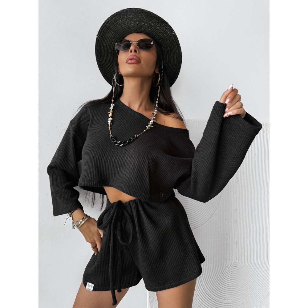 KOMPLET DRES DAMSKI Z KRÓTKIMI SPODENKAMI OLAVOGA CUBA LIBRE BLACK
