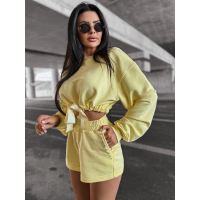 KOMPLET DRES DAMSKI Z KRÓTKIMI SPODENKAMI OLAVOGA LAZO YELLOW