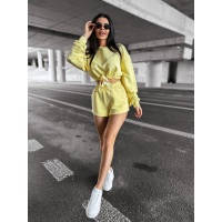 KOMPLET DRES DAMSKI Z KRÓTKIMI SPODENKAMI OLAVOGA LAZO YELLOW