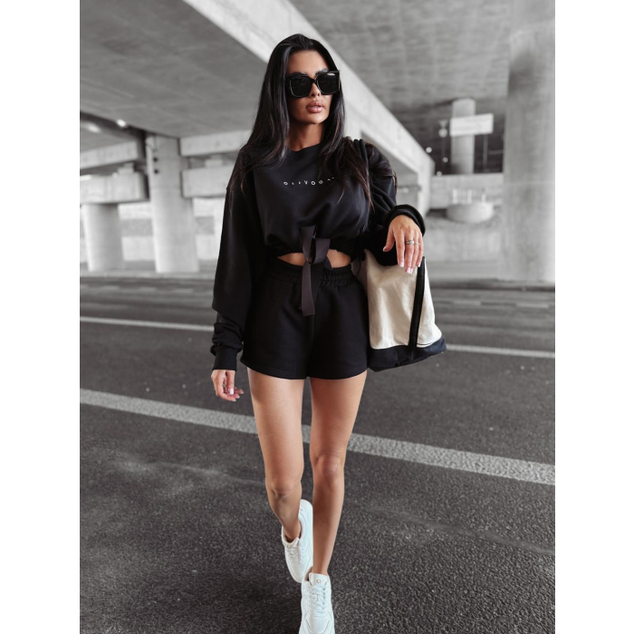 KOMPLET DRES DAMSKI Z KRÓTKIMI SPODENKAMI OLAVOGA LAZO BLACK
