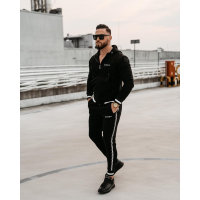 KOMPLET DRES MĘSKI BAWEŁNIANY NA ZAMEK OLAVOGA MEN DUNES BLACK BLACK
