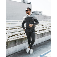 KOMPLET DRES MĘSKI BAWEŁNIANY NA ZAMEK OLAVOGA MEN GRAVITY GRAY