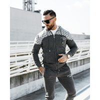 KOMPLET DRES MĘSKI BAWEŁNIANY NA ZAMEK OLAVOGA MEN GRAVITY GRAY