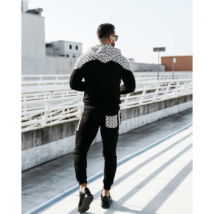 KOMPLET DRES MĘSKI BAWEŁNIANY NA ZAMEK OLAVOGA MEN GRAVITY BLACK