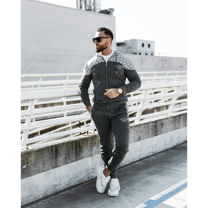KOMPLET DRES MĘSKI BAWEŁNIANY NA ZAMEK OLAVOGA MEN GRAVITY GRAY