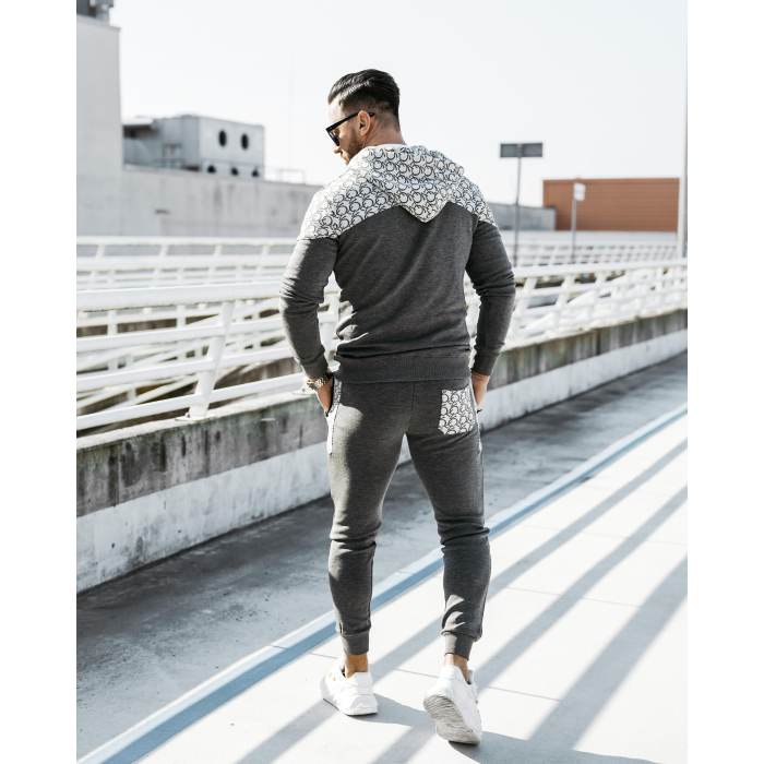 KOMPLET DRES MĘSKI BAWEŁNIANY NA ZAMEK OLAVOGA MEN GRAVITY GRAY