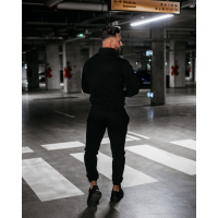 KOMPLET DRES MĘSKI BAWEŁNIANY NA ZAMEK OLAVOGA MEN LOG BLACK