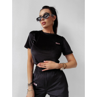 KOMPLET DRES WELUROWY HAFT OLAVOGA GET OVER BLACK