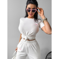 KOMPLET DRES WELUROWY HAFT OLAVOGA GET OVER WHITE
