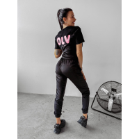 KOMPLET DRES WELUROWY HAFT OLAVOGA GET OVER BLACK