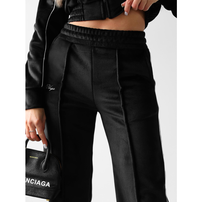 KOMPLET DRES WELUROWY LAMPAS HAFT OLAVOGA WORIX BLACK
