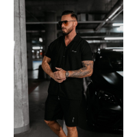 KOMPLET MĘSKI Z KRÓTKIMI SPODENKAMI OLAVOGA MEN HEARTS BLACK
