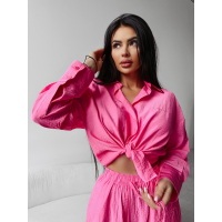 KOMPLET MUŚLINOWY Z WISKOZY 3D HAFT OLAVOGA SERENE PINK