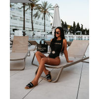KOSTIUM STRÓJ KĄPIELOWY JEDNOCZĘŚCIOWY BIKINI Z PASKIEM OLAVOGA COCOA BLACK