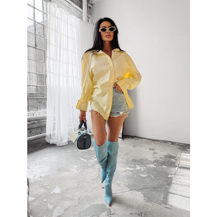 KOSZULA DAMSKA OVERSIZE OLAVOGA WONDER YELLOW