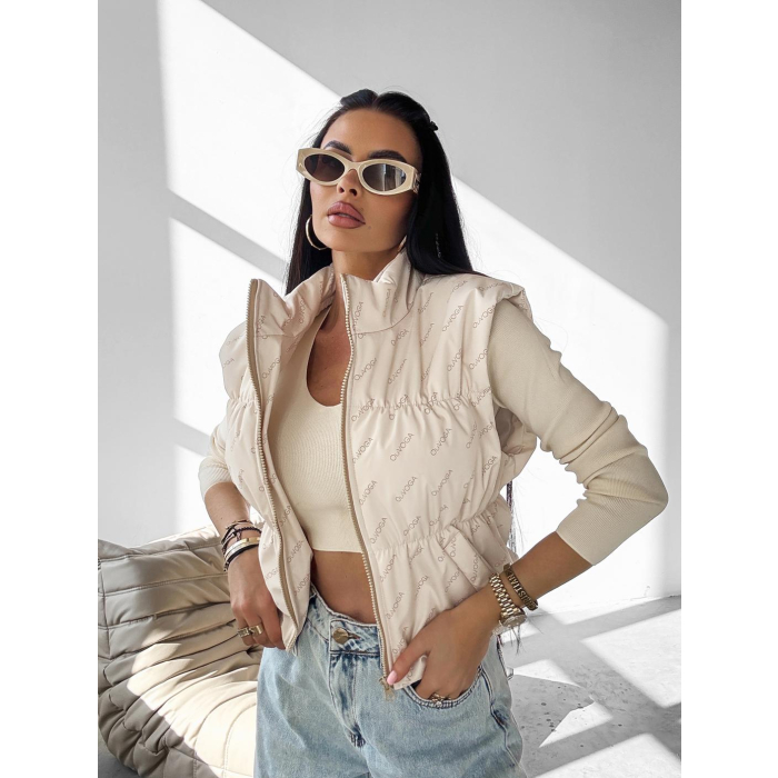 KURTKA BEZRĘKAWNIK KAMIZELKA PKOWANA LOGOWANA OLAVOGA CHOKE BEIGIE