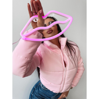 KURTKA DAMSKA BOMBER PIKOWANA HAFT 3D OLAVOGA SKRIV PUDER PINK