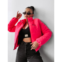 KURTKA DAMSKA BOMBER PIKOWANA HAFT 3D OLAVOGA SKRIV NEON PINK