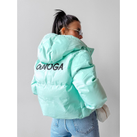 KURTKA DAMSKA Z KAPTUREM BOMBER PIKOWANA 3D OLAVOGA FOXY MINT