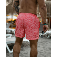 SPODENKI KĄPIELOWE MĘSKIE KĄPIELÓWKI LOGOWANE OLAVOGA MEN COOLER NEON ORANGE