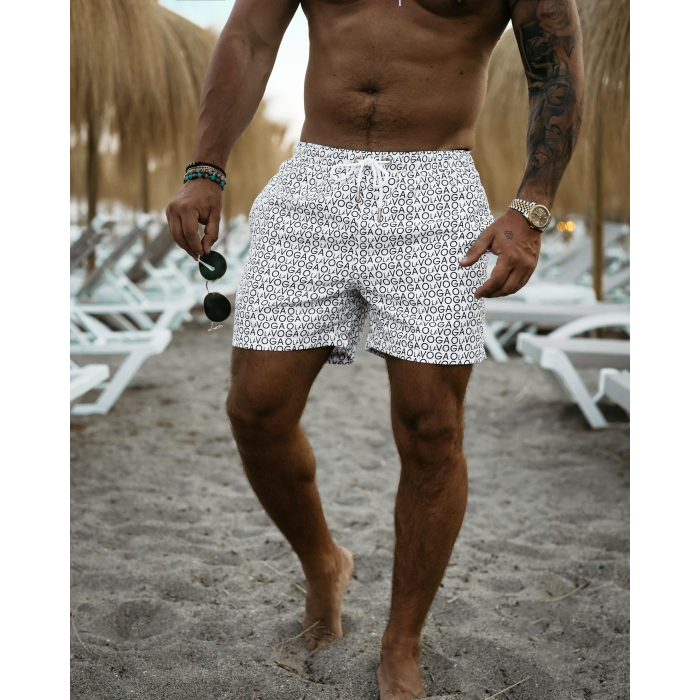 SPODENKI KĄPIELOWE MĘSKIE KĄPIELÓWKI LOGOWANE OLAVOGA MEN COOLER WHITE