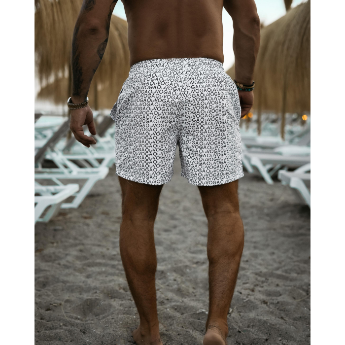 SPODENKI KĄPIELOWE MĘSKIE KĄPIELÓWKI LOGOWANE OLAVOGA MEN COOLER WHITE