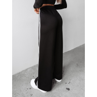SPODNIE DAMSKIE SZEROKIE HAFT LAMPAS OLAVOGA DELINE BLACK