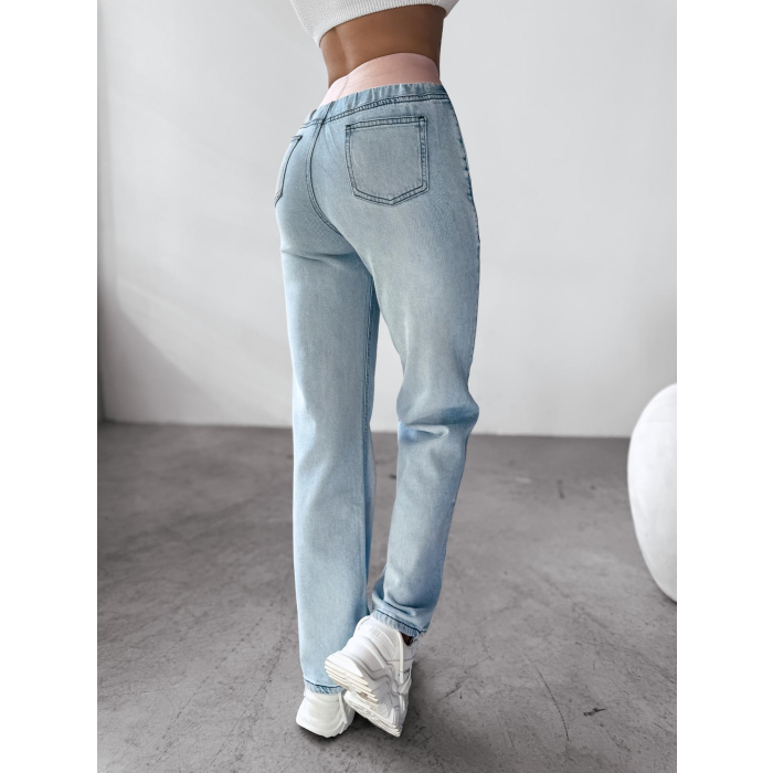 SPODNIE JEANSOWE DENIM GUMA OLAVOGA BORED BŁĘKIT NIEBA