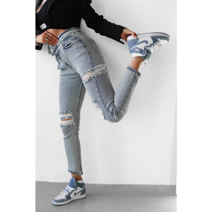 SPODNIE JEANSOWE SLIM FIT PRZETARCIA OLAVOGA LUNA JEANS