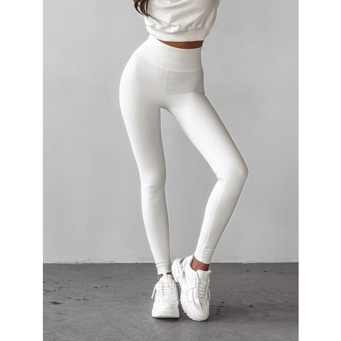 SPODNIE LEGGINSY PRĄŻKOWANE MODELUJĄCE OLAVOGA ALJA ECRU