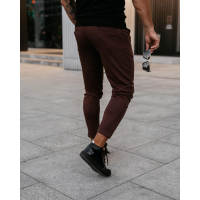 SPODNIE MĘSKIE ELEGANCKIE OLAVOGA MEN ARIALIETY BROWN