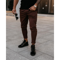 SPODNIE MĘSKIE ELEGANCKIE OLAVOGA MEN ARIALIETY BROWN