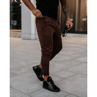 SPODNIE MĘSKIE ELEGANCKIE OLAVOGA MEN ARIALIETY BROWN