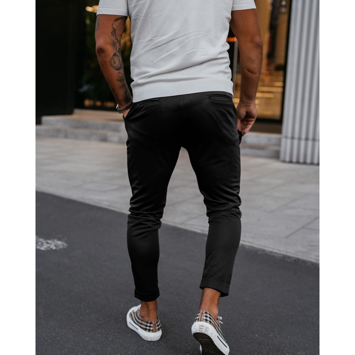 SPODNIE MĘSKIE ELEGANCKIE OLAVOGA MEN ARIALIETY BLACK