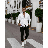 SPODNIE MĘSKIE ELEGANCKIE OLAVOGA MEN WESTON BLACK