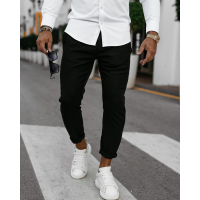 SPODNIE MĘSKIE ELEGANCKIE OLAVOGA MEN WESTON BLACK